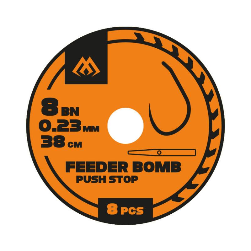 Fb Rig With Push Stop Barbless Hooks No 12 Monoline 0.18Mm/38Cm 8 Pcs.