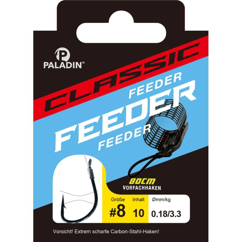 Paladin Classic Feeder gebunden 80cm gunsmoke Gr.8 0,18mm 3,3kg 10St.