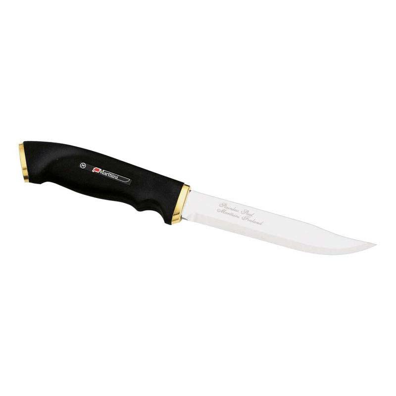 Marttiini Jagdmesser, Klinge 13 Cm, Kautschuk-Griff, Lederscheide