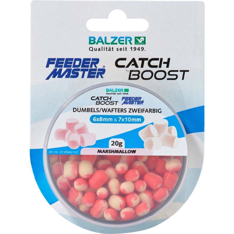 Balzer Zweifarbige Dumbells (Wafter) 6x8mm und 7x10mm gemischt, Pink-weiss-Marshmellow