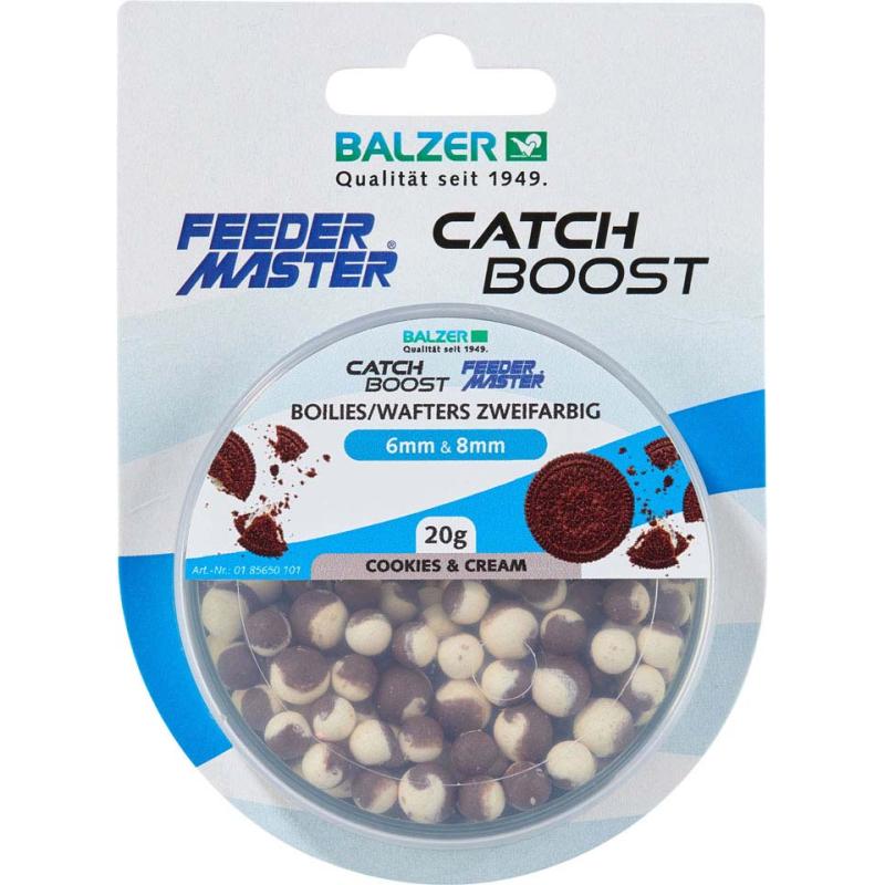 Balzer Zweifarbige Boilies (Wafter) 6mm und 8mm gemischt, weiss-braun Cookies and Cream