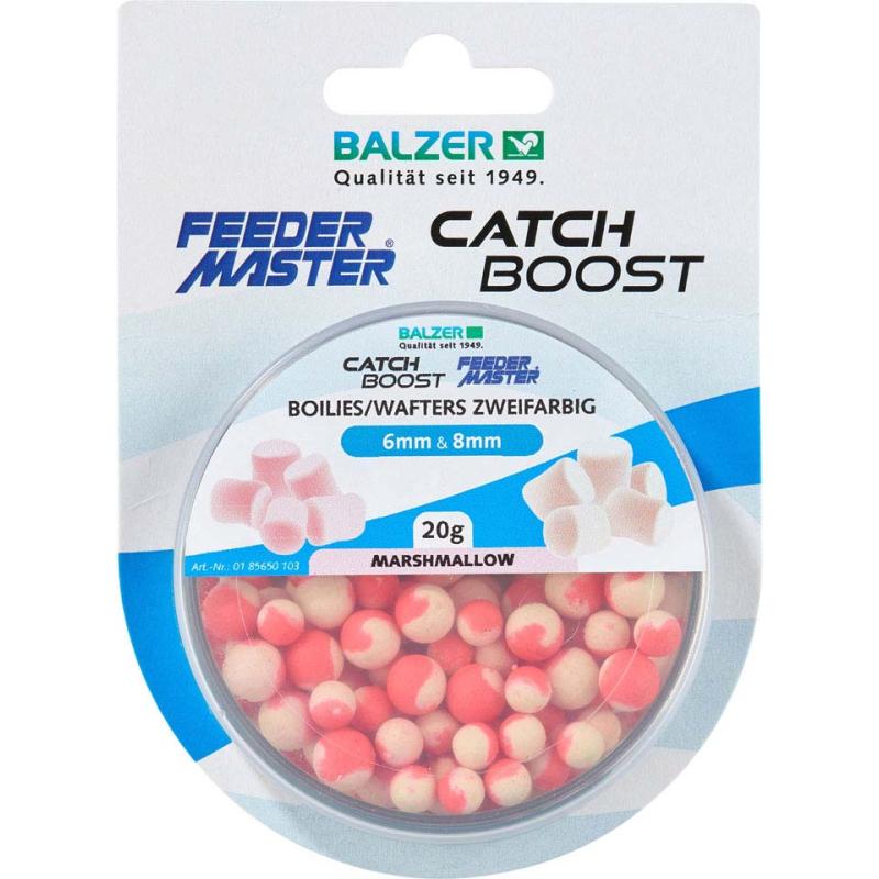 Balzer Zweifarbige Boilies (Wafter) 6mm und 8mm gemischt, Pink-weiss-Marshmellow